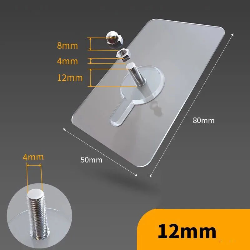 2-10pcs Punch-Free Screw Stickers Wall Picture Non-Marking Hook Invisible Traceless Picture Hanging Kitchen Bathroom Hanger Hook