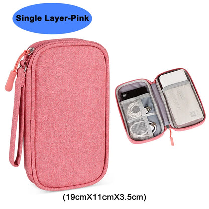Waterproof Cable Storage Bag Digital Electronic Organizer Portable USB Data Line Charger Plug Storage Bag Travel Cable Organizer