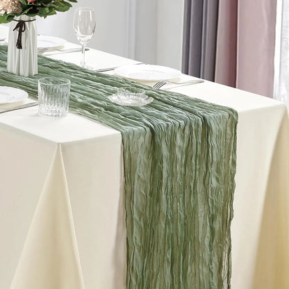 6pcs Cheesecloth Table Runner Boho Gauze Table Runner 40x270cm for Wedding Bridal Shower Birthday Party