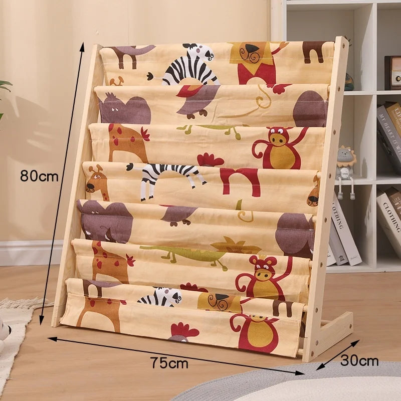 Solid Wood Bookshelf Children's Floor-Standing Bookcase Multi-Layer Storage Storage Bookshelf Model Storage Rack Bookshelf
