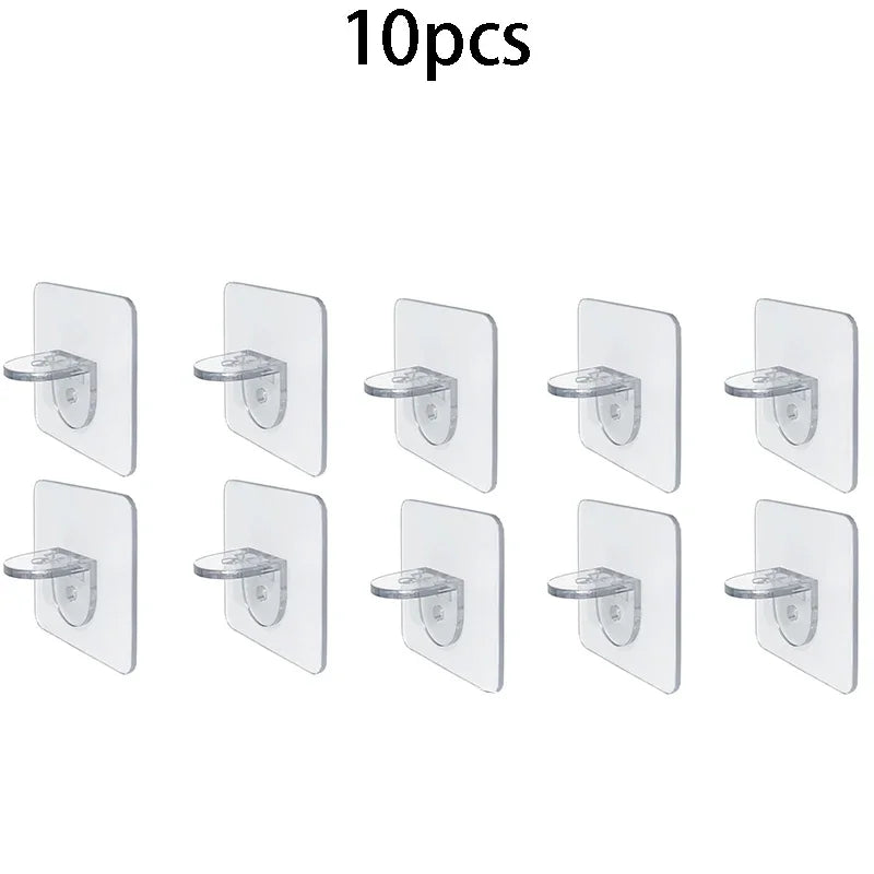 Shelf Support Sticky Nail Self-adhesive Wardrobe Shelf Support Clip Wall Hanging Rack Partition Punch-free Hook Strong Bracket