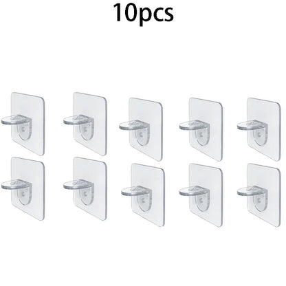 Shelf Support Sticky Nail Self-adhesive Wardrobe Shelf Support Clip Wall Hanging Rack Partition Punch-free Hook Strong Bracket