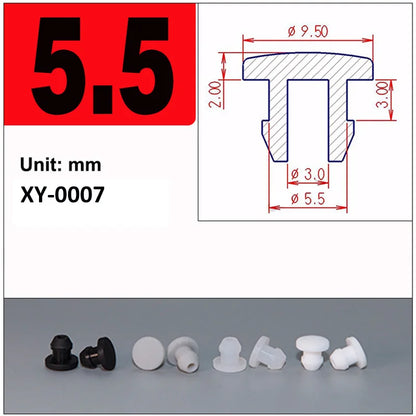 Silicone Rubber Caps T Type Plug Cover Snap-on Gasket Blanking End Seal Stopper 2.5mm-15mm Black/White/Gray/Transparent