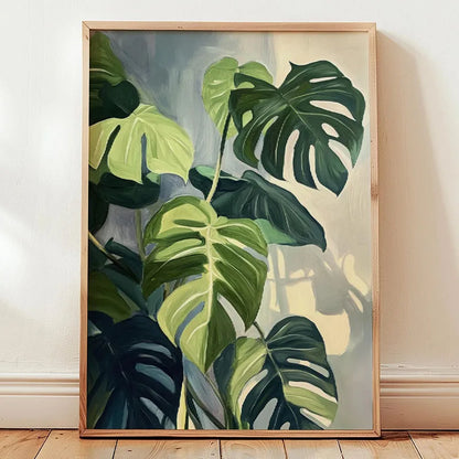 1pc Green Botanical Leaves Interior Art Print Houseplants Nature Indoors Canvas Wall Home Decor Calming Poster Foliage and Plant