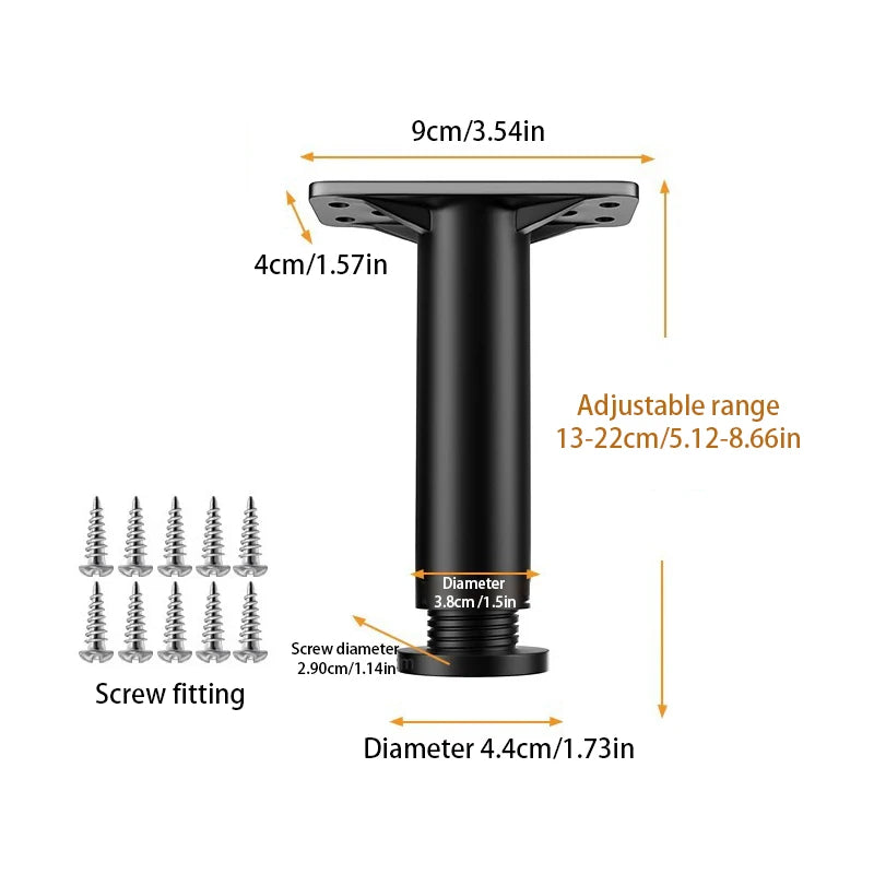 Telescopic Adjustable Bed Beam Support Foot Reinforced Plastic Furniture Leg Sofa Leg Bed Bottom Load Bearing Bracket 1X