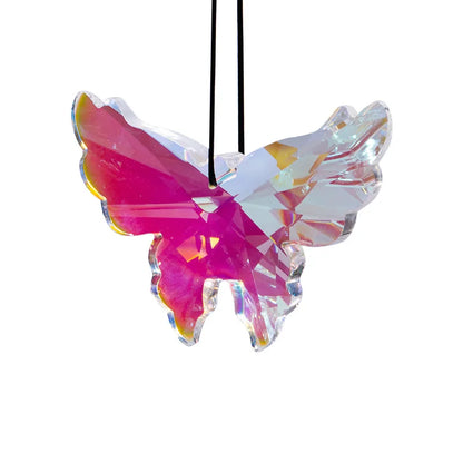 Crystal Butterfly Prism Pendant Light Sun Catcher Rainbow Captor Christmas Tree Decoration Hanging Sunshade Lighting Decor