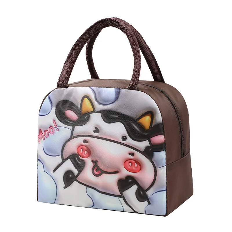Lunch Bag Thickened Handheld Insulated Lunch Box Bag Children Cute With Meals Lunch Box Bag