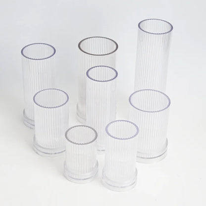 DIY Pinstripe Cylindrical Candle Mold 3D Flat Top Cylindrical Candle Making Supplies Durable and Easy To Release Plastic Mould