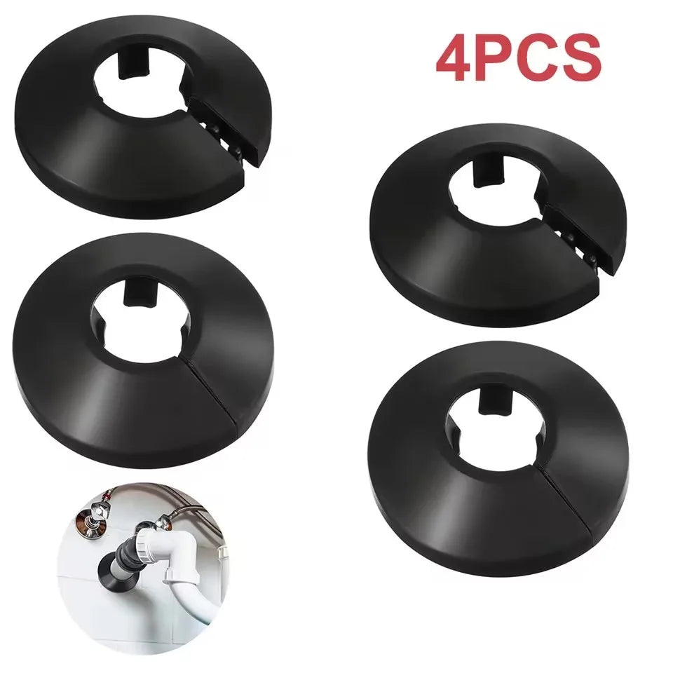 4PCS 15mm Radiator Pipe Collars Cover Triangle Valve Plastic Decorative Cover Round Snap Type Faucet Plumbing Pipe Cover