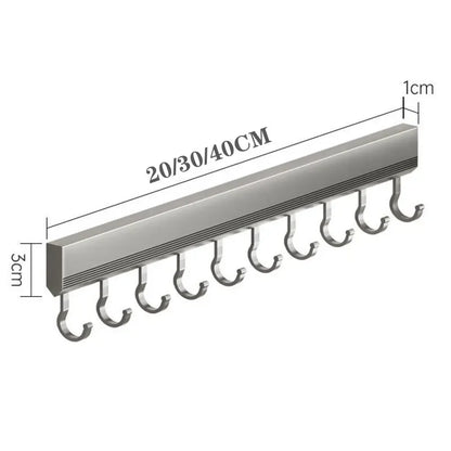 Manufacturers Supply Kitchen Hook Rack Punch-free Wall-mounted Rack Space Aluminum Hook Multi-functional Storage Row Hook Holder