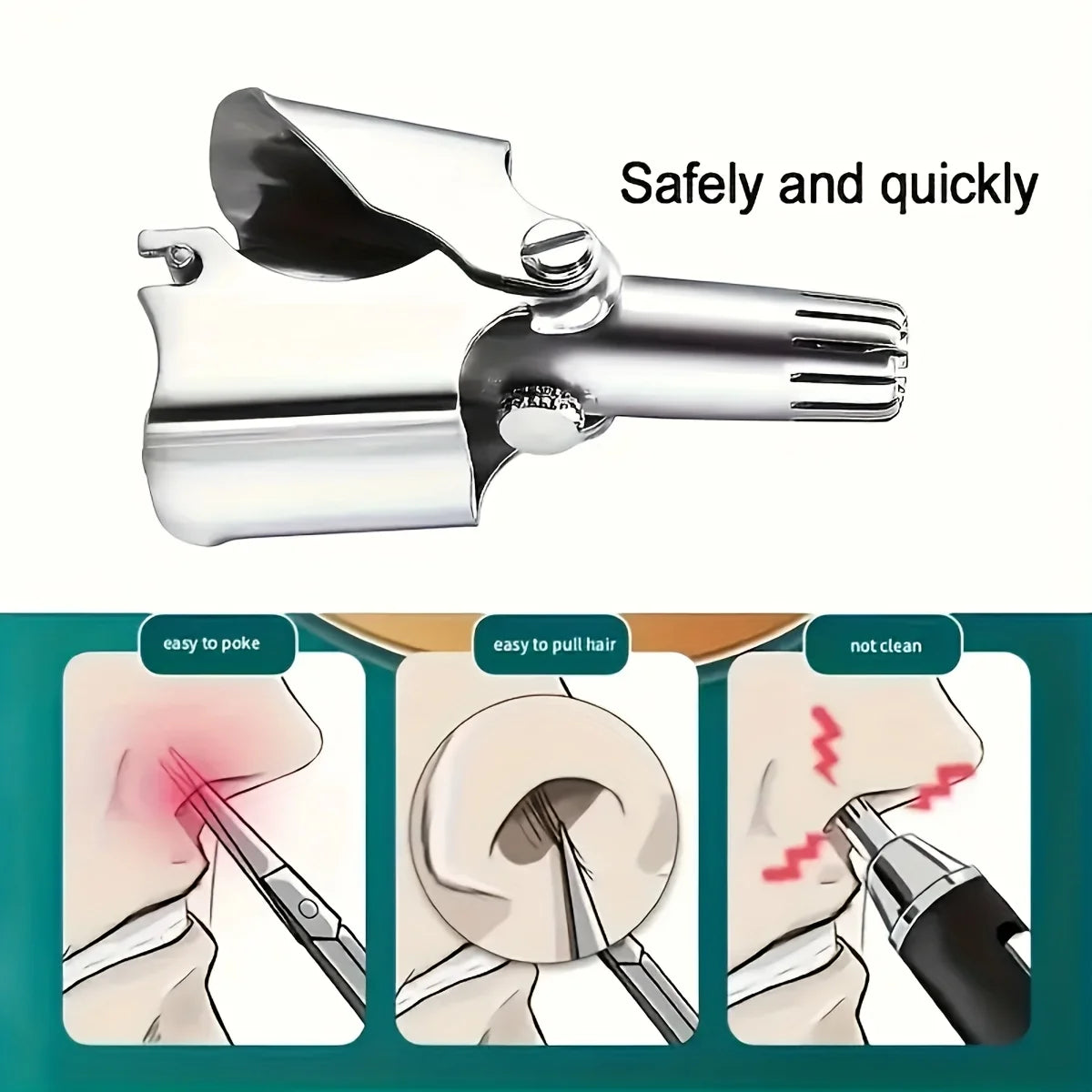 Washable Portable Ear Hair Trimmer Cleaning Without Rusting Painless Nose Hair Trimming Men'S Portable Electric Shaver Low Noise