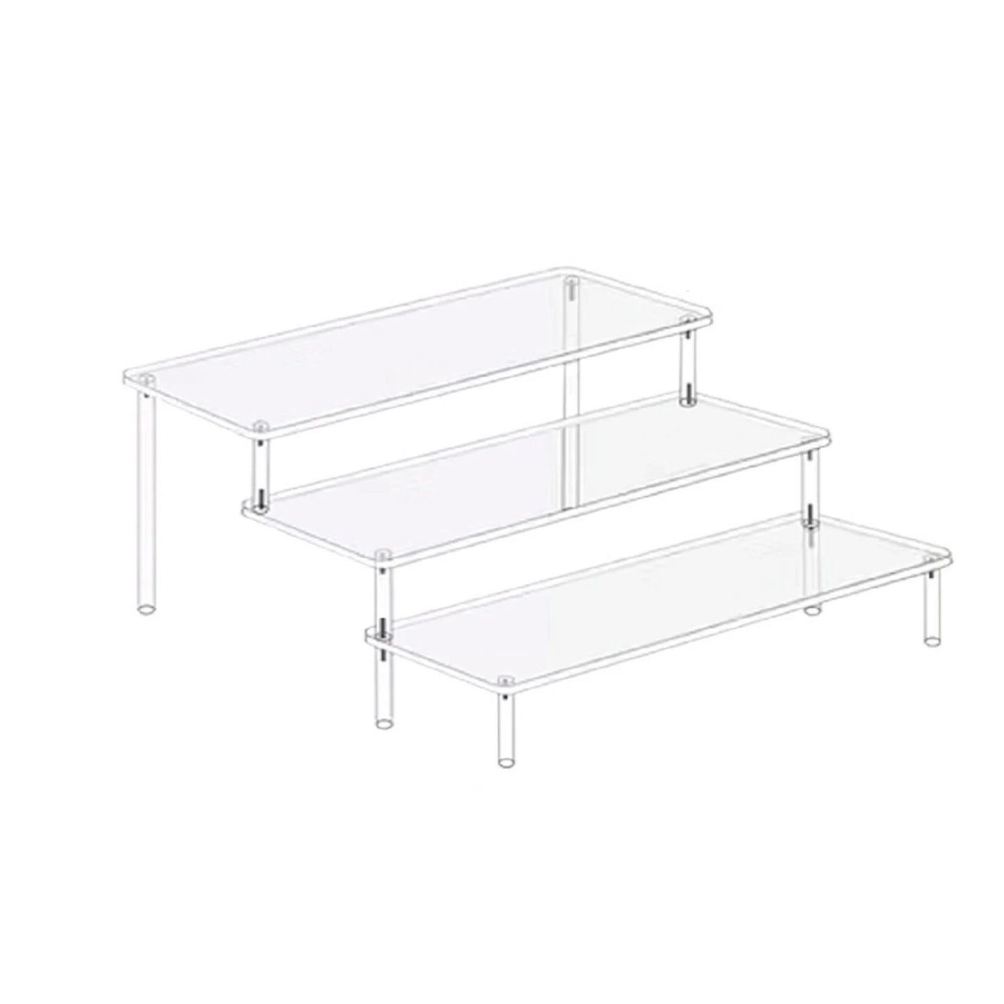 Transparent Acrylic Display Stand Pottery Storage Rack - Doll Clay Figurine Ladder Shelf for Makeup Organization Home Store
