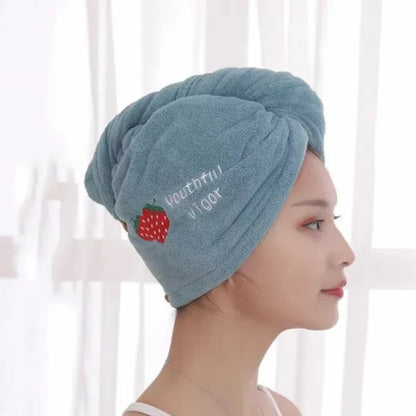 Dry Hair Towel Embroidered Coral Velvet Ladies Microfiber Soft Shower Cap Head Wrap Absorbent Fast Dry Ladies Head Towel