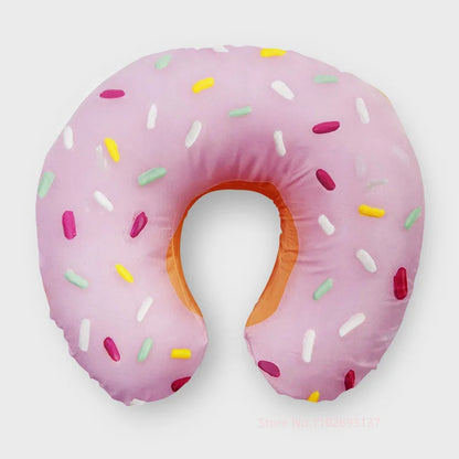 Cute Cartoon INS Style Travel Neck Pillow U-Shaped Panda Rainbow Cloud Fruit Inflatable Cushion For Kids Adults Family Friends