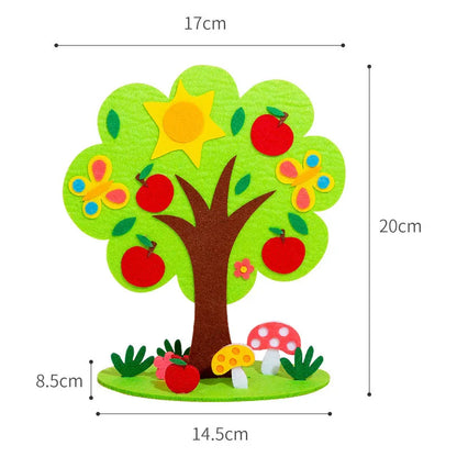 DIY Handmade Four Seasons Tree Crafts Toys Non-woven Material Paste Game Kindergarten Teaching Aids Home Decor Kids Puzzle Toys