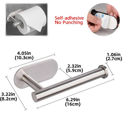 ASelf-Adhesive Paper Towel Holder for Kitchen Cabinet,Bathroom Tissue and Towel Holder,Plastic Wrap and Roll Paper Storage Rack