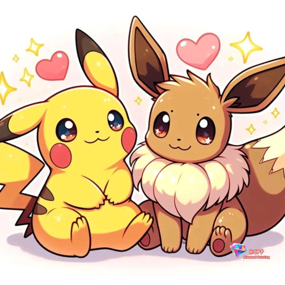 Eevee Pokemon Cute Anime Cartoon Square Round Diamond Painting Kits Cross Stitch Mosaic Embroidery Home Decor 5D DIY Art Gift