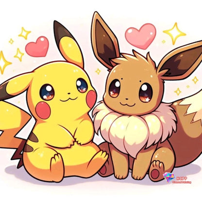 Eevee Pokemon Cute Anime Cartoon Square Round Diamond Painting Kits Cross Stitch Mosaic Embroidery Home Decor 5D DIY Art Gift