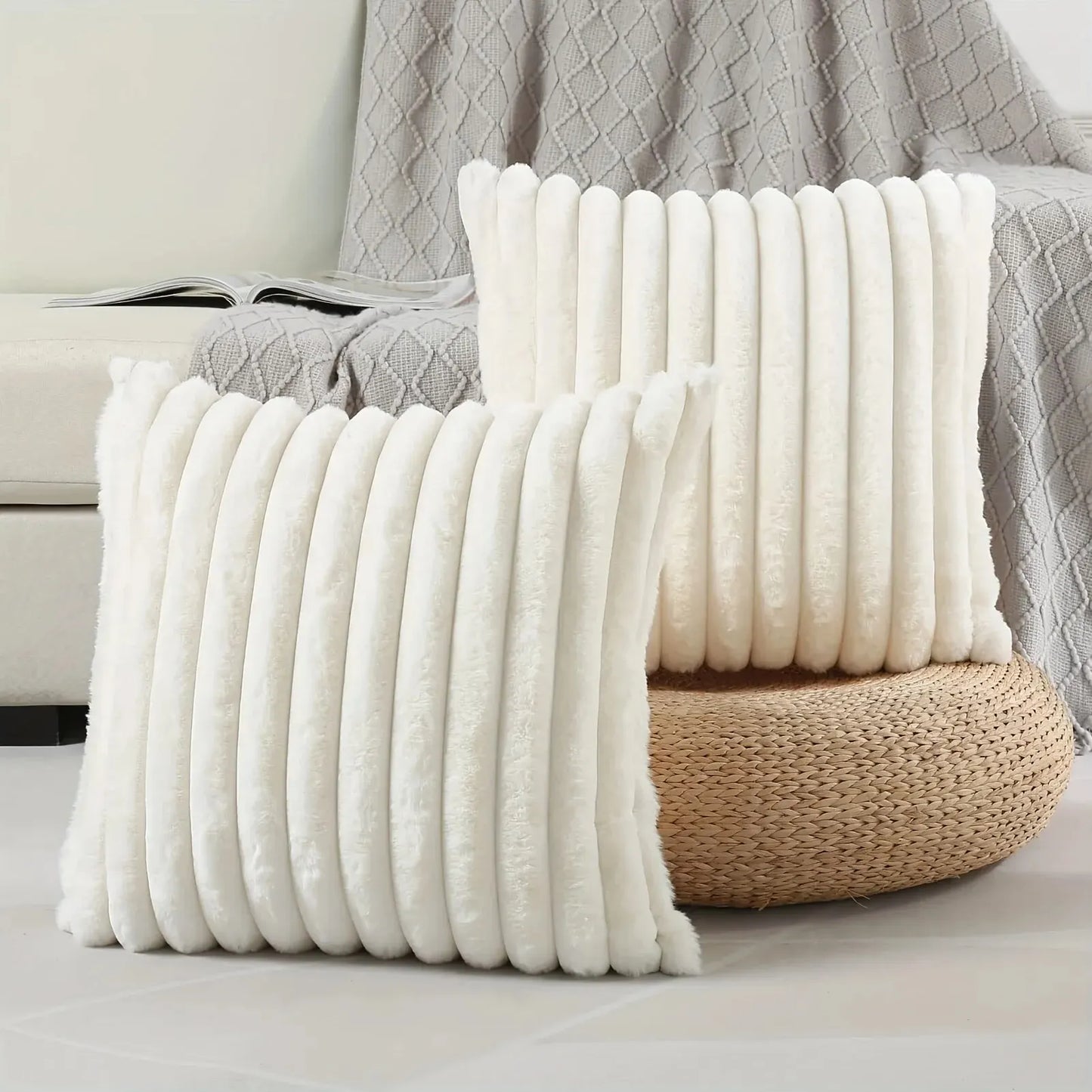 1pc Stripe Corduroy Pillow Case Creative Home Fabric PillowCushion For Sofa Bedroom Car, Home Decoration Home Decor Room Decor
