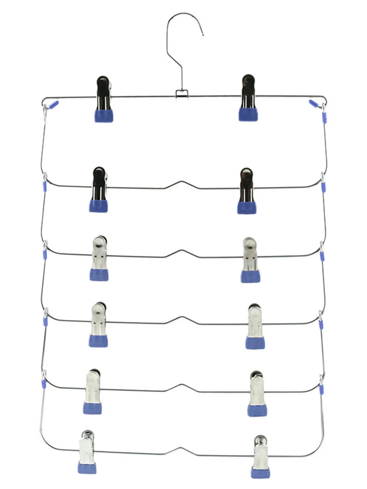 Multi Functional Folding Multi-Layer Pants Rack, Pants Hanger, Household Anti Slip And Seamless Wardrobe Storage Tool