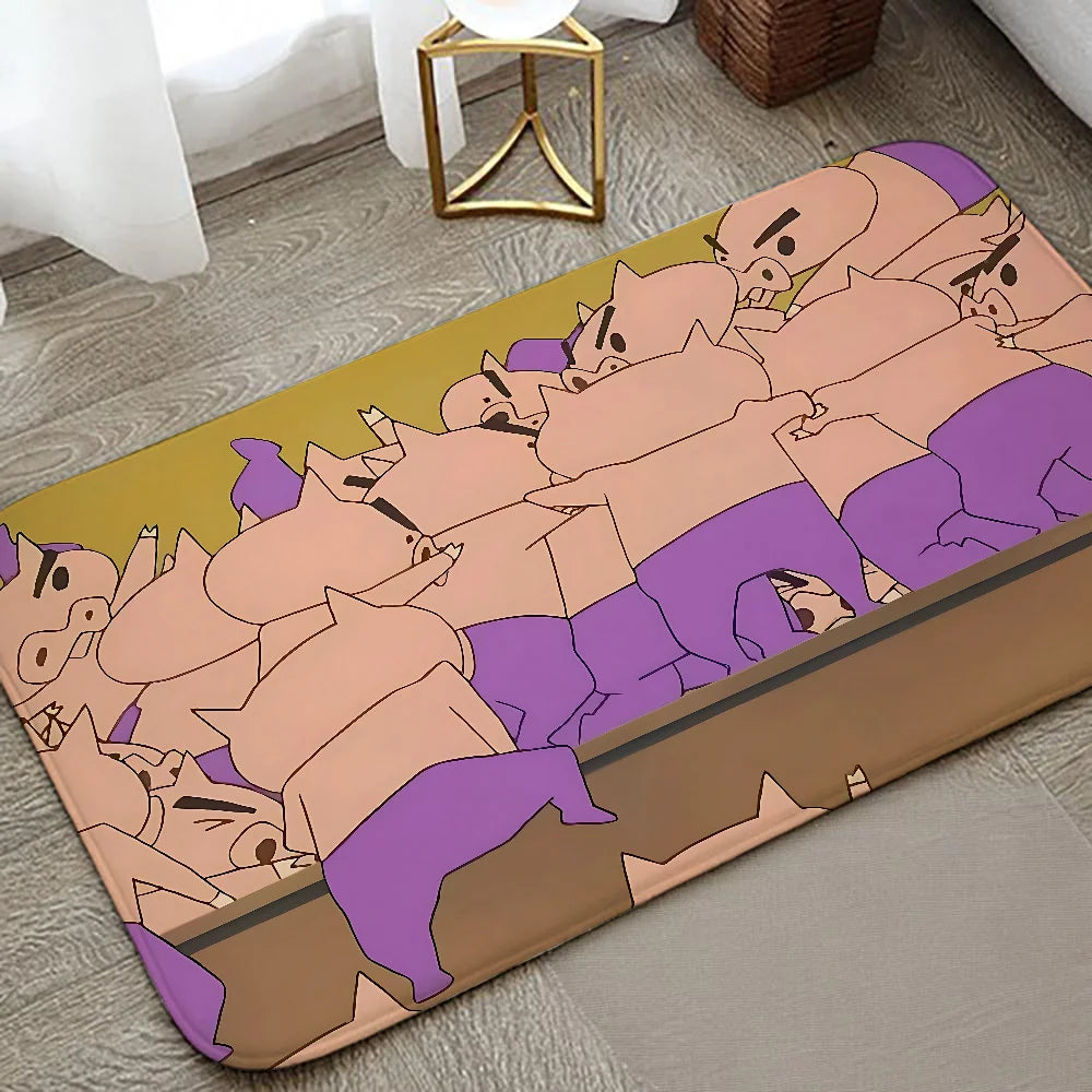 B-Buriburi-zaemon Floor Mat Graphic Printed Flannel Doormats For Bathroom Kitchen Entrance Carpet Home Decor