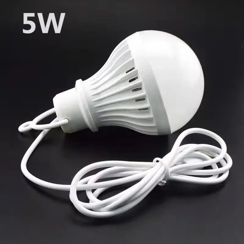 3W 5W 7W USB Lamp Bulb Portable Camping Lantern Lamp LED Power Reading Book Light For Outdoor Camping Tent Emergency Lighting