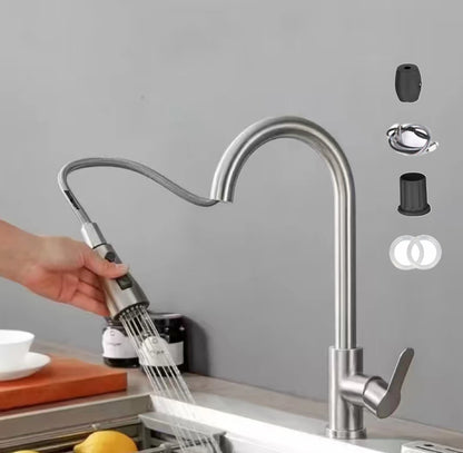 Stainless Steel  Kitchen Faucet Pull Out Brushed Nickle Black Kitchen Mixed Tap Kitchen Sink Tap