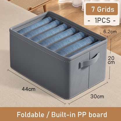 Thickened Pants Storage Box Foldable 9/7 Grids Organizer for Jeans Sweatshirt Shirt Wardrobe Organizers of Cabinets and Drawer