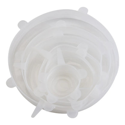 6Pcs/Set Transparent Silicone Kitchen Utensils Fresh-keeping Stretch Universal Bowl Cover Refrigerator Microwave Oven Sealed