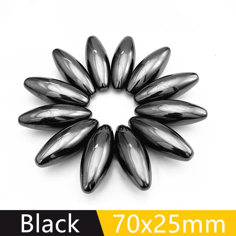 2/4Pcs Multiple Sizes Black Fridge Magnets Strong Magnetic Rugby Ball Oval Magnet Beads Set Health Care Massager Home Decor Gift