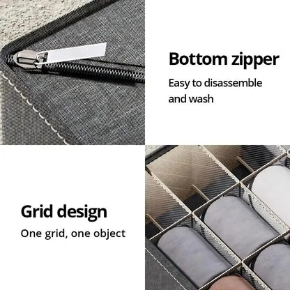 6-20 cell Underwear Storage Box Dark Grey Socks Bra organizer Drawer Division Multifunctional Household Wardrobe Classification