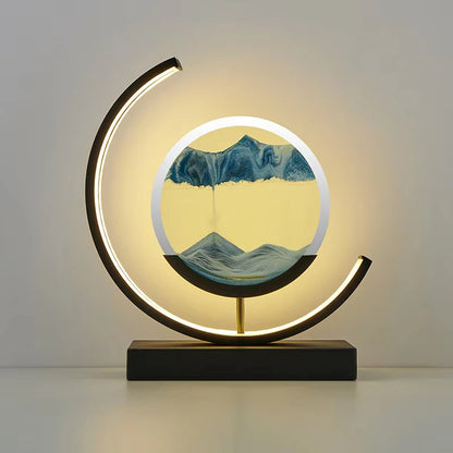 LED Night Light Moving Sand Art Table Lamp Quicksand Sandscape 3D Hourglass Bedside Lamps Flowing Sand Painting Home Decor Gifts