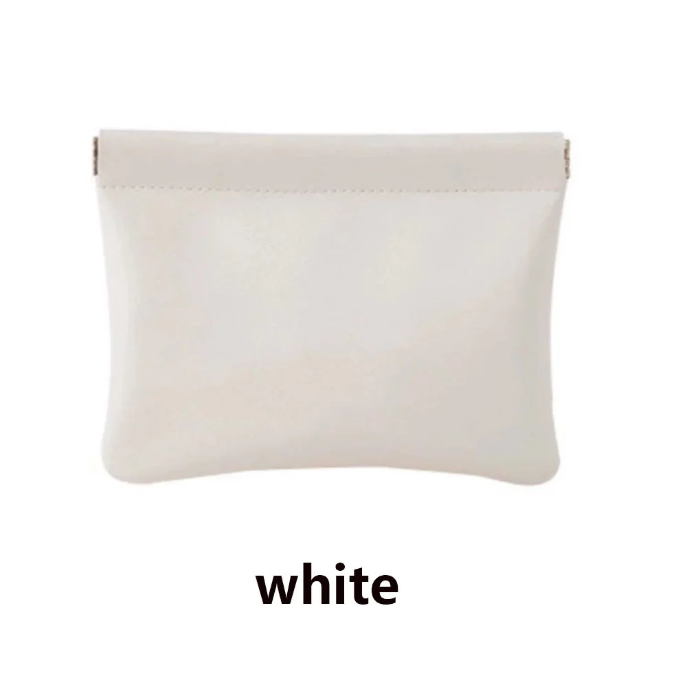 Fashion PU Leather Storage Bag Automatic Closure Waterproof Purse Portable Earphone Charging Line Cosmetic Lipstick Jewelry Bag