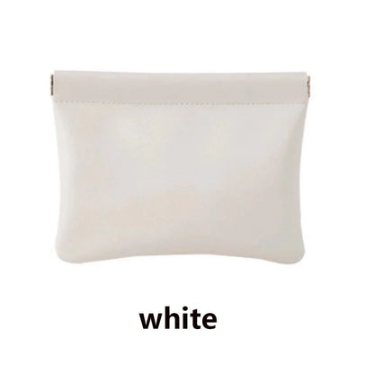 Fashion PU Leather Storage Bag Automatic Closure Waterproof Purse Portable Earphone Charging Line Cosmetic Lipstick Jewelry Bag