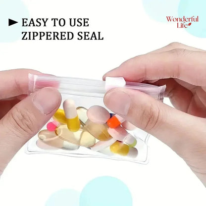 5Pcs Travel self-sealing storage bags Bags Jewelry Gift Storage Bag mini transparent carry all bags lightweight dust-proof