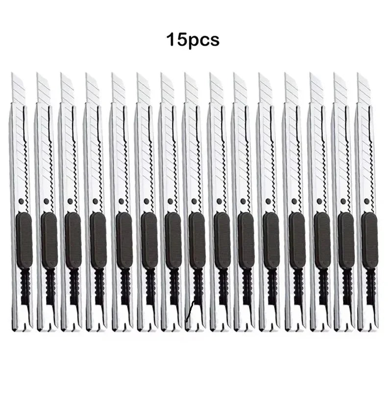 15pcs Stainless Steel Portable Utility Knife Retractable Utility Knife   Hobby Knife Box Cutter Perfect For Cutting At Home