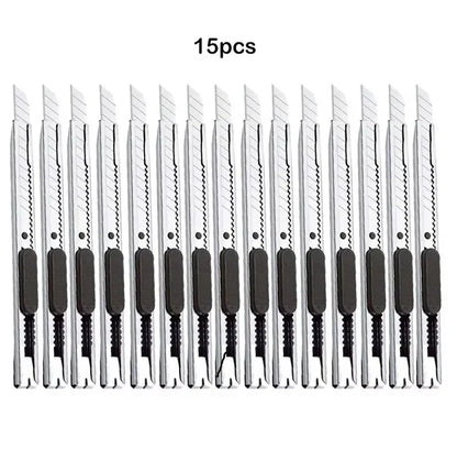 15pcs Stainless Steel Portable Utility Knife Retractable Utility Knife   Hobby Knife Box Cutter Perfect For Cutting At Home