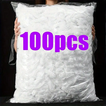 100pcs Disposable Plastic Wrap Bags, Household Plastic Wrap Bags, Elastic Plastic Food Cover Bags, Kitchen Supplies Gadgets