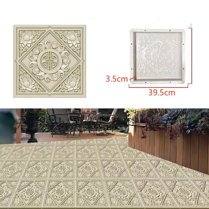 DIY Paving Casting Stepping Stone Square 1Pcs Road Concrete Mold Brick Antique Landscape Yard Decor Garden Reusable Making Tools