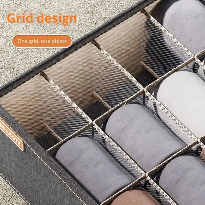 6-20 cell Underwear Storage Box Dark Grey Socks Bra organizer Drawer Division Multifunctional Household Wardrobe Classification