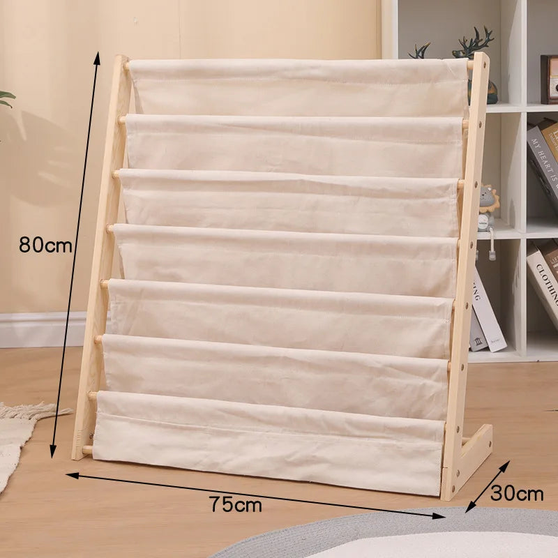 Solid Wood Bookshelf Children's Floor-Standing Bookcase Multi-Layer Storage Storage Bookshelf Model Storage Rack Bookshelf
