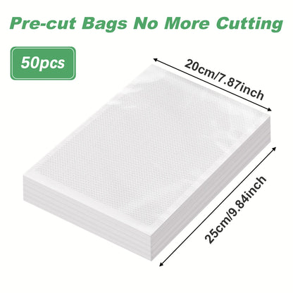 50pcs/Lot Food Vacuum Plastic Sealing Bags Food Preservation Sealed Bag Household Reusable Vacuum Sealer Bag Kitchen Accessories