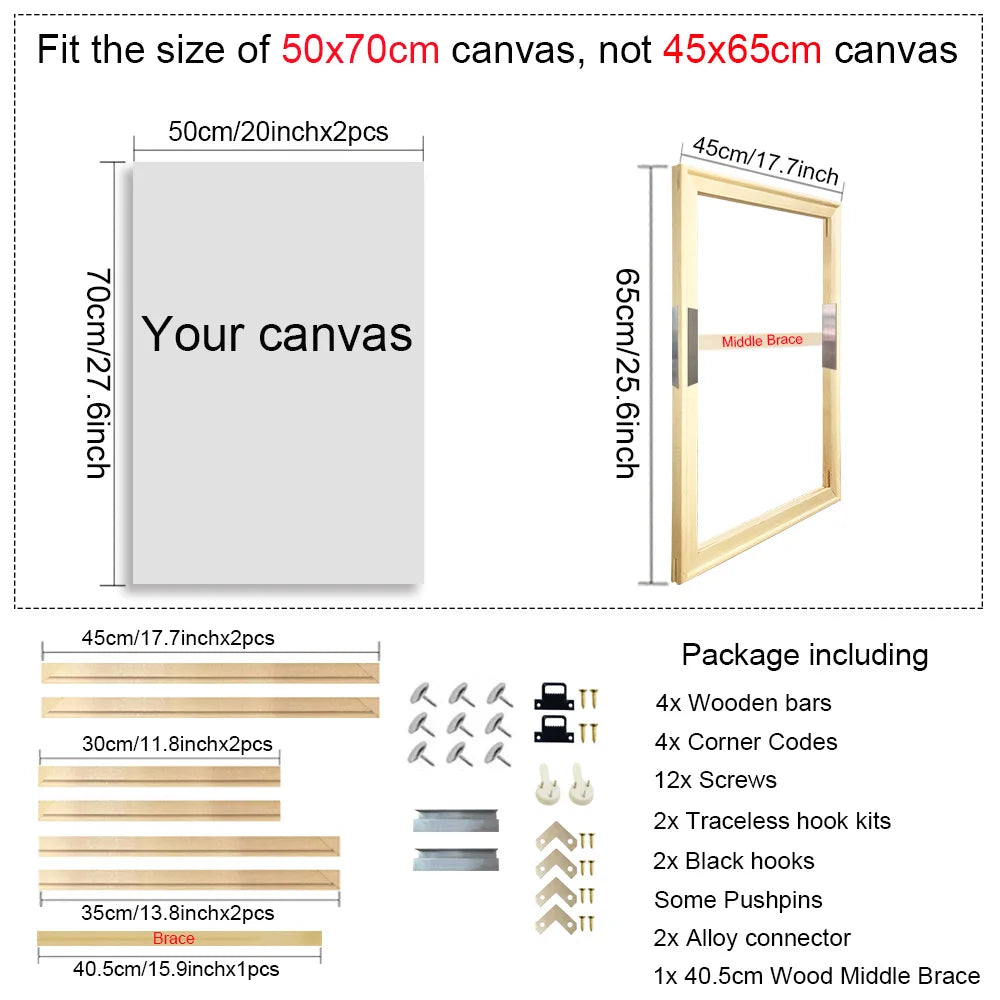 35x45 40x50cm Natural Wooden Picture Frame For Wall Canvas Frame Diamond Painting Frame Picture Poster Wall Frame Home Decor