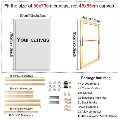 35x45 40x50cm Natural Wooden Picture Frame For Wall Canvas Frame Diamond Painting Frame Picture Poster Wall Frame Home Decor