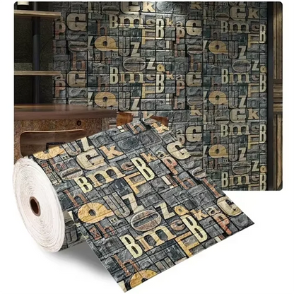3D Self-Adhesive Wallpaper 70cm*1/5/10m Continuous Waterproof Brick Wall Stickers Living Room Bedroom Children's Room Home Decor