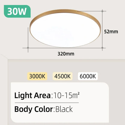 Led Ceiling Lamp 110-265V Ultra Thin Panel Led Light for Living Room Bedroom Indoor Lighting 20W 30W Square Round Ceiling Lights