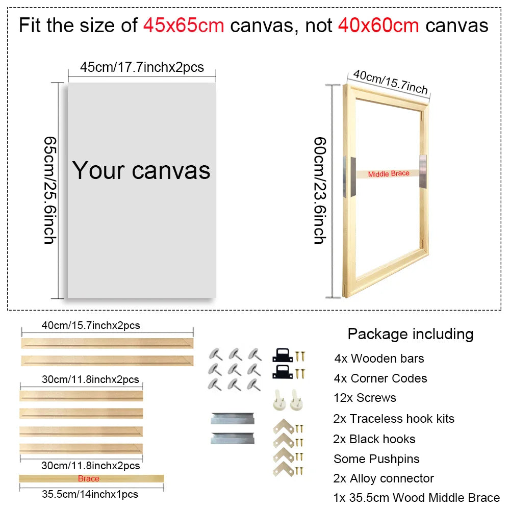 35x45 40x50cm Natural Wooden Picture Frame For Wall Canvas Frame Diamond Painting Frame Picture Poster Wall Frame Home Decor