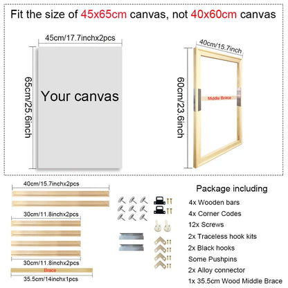 35x45 40x50cm Natural Wooden Picture Frame For Wall Canvas Frame Diamond Painting Frame Picture Poster Wall Frame Home Decor