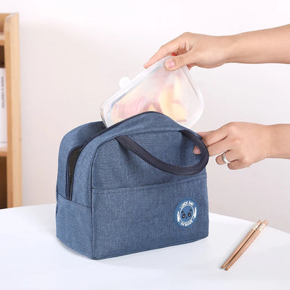 Portable Oxford Lunch Bags Fresh Cooler Pouch For Office Students Convenient Lunch Box Food Container Bag
