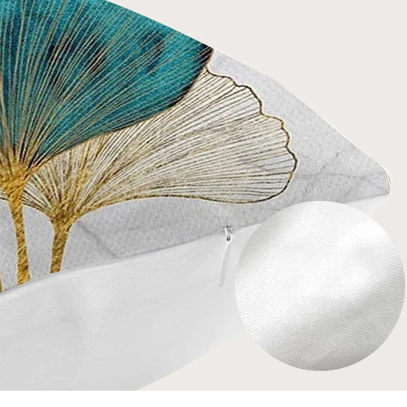 1pc Short Plush Printed Ginkgo Leaf Pattern Pillowcase - Soft and Cozy Plush Design forComfortable Sleep(Without Pillow Insert)
